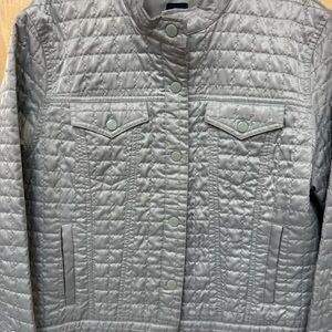 GAP Women's Silver Quilted Puffer Jacket